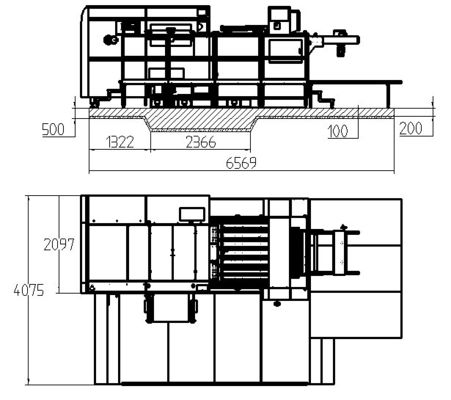 Druckmaschine für Kartondruck, mit maximaler Papiersammlungshöhe von 1350 mm