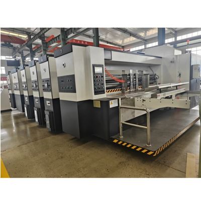 3 Farben vollautomatische Hochgeschwindigkeitswalzige Kartonplatte Flexo-Druck-Slotting-Die-Schnittmaschine