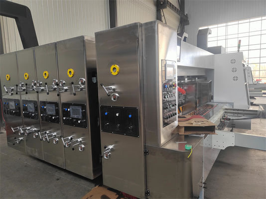 Automatische Flexodruckmaschine 4 Farben-Folder-Kleber für die Boxherstellung